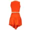 Sexy Sleeveless Tank Top Irregular V-shaped Skirt Set