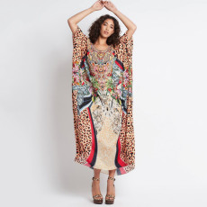 Printed holiday cover up dress