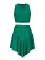 Sexy Sleeveless Tank Top Irregular V-shaped Skirt Set