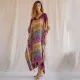 Printed Holiday Robe Bikini Sunscreen Shirt