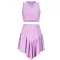 Sexy Sleeveless Tank Top Irregular V-shaped Skirt Set