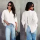 Wrinkle fabric back strap shirt bikini vacation sun protection shirt