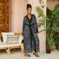 Cotton belt holiday sun protection long sleeved cardigan
