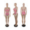 New Summer Fashion Stripe Printed Swimwear Jumpsuit
