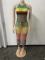 Fashion woven color matching tassel beach skirt