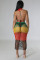 Fashion woven color matching tassel beach skirt
