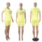 Fashion printed V-neck short sleeved shorts two-piece set