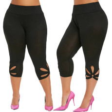 Sexy floral cut out 7-inch pencil pants