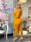 Sexy Women's Set Slim Fit Pleated Drawstring Pants Two Piece Set