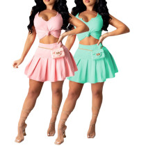 Fashion casual sports two-piece skirt set