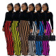 Pencil Skirt Long Skirt Stripe Print Burnt Flower Fringe Skirt