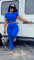 European and American women's wrinkled short sleeved set T-shirt two-piece set