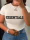 Sexy Large Cotton Letter Print Loose Short Sleeve T-shirt