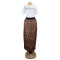 Leopard print skirt set two-piece short sleeved long skirt set