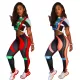 Motorcycle suit, sports suit, running suit, yoga tight and sexy two-piece set