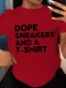 Sexy Large Cotton Letter Print Loose Short Sleeve T-shirt
