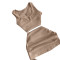 High elasticity sexy V-neck open waist drawstring solid color dress set