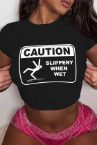 Cotton Letter Print Large Loose Short Sleeve T-shirt