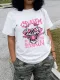 Large Cotton Letter Print Loose Short Sleeve T-shirt