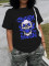 Large Cotton Letter Print Loose Short Sleeve T-shirt