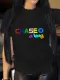 Large Cotton Letter Print Loose Short Sleeve T-shirt