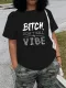 Cotton Letter Printing Large Loose Short Sleeves