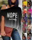 Fashion Off Shoulder Sexy Casual Printing T-shirt