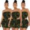 Fashion bra camouflage denim skirt two-piece set