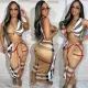 Sexy Cross Wrap Chest Split Dress