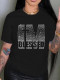 Cotton Letter Print Large Loose Short Sleeve T-shirt