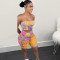 Summer popular printed casual pants beach shorts set