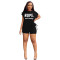 Spring/Summer Casual Fashion Round Neck Print Multi Color Two Piece Set