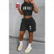 Large print casual two-piece set
