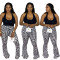 Oversized women's casual geometric printed slim fitting pants flared pants
