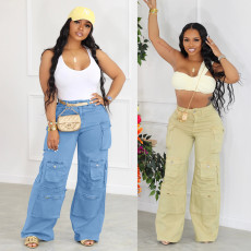 Fashion and personalized work clothes denim pants