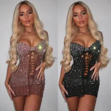 Sexy Slim Fit Hot Diamond Strap Dress