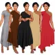 Sexy Cotton One Shoulder Short Sleeve Waist Wrap Dress