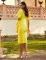 Fashion Solid Color Pleated Split Casual Open Back Sexy Bubble Sleeve Wrap Arm Dress