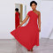 Sexy Cotton One Shoulder Short Sleeve Waist Wrap Dress