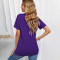 New Simple Casual T-shirt Round Neck Pullover Short Sleeve Top