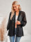 Casual solid color loose tied jacquard cardigan top
