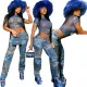 Leisure printed fashionable sports short sleeved set