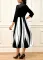 Sexy and fashionable digital printed V-neck mid sleeved dress
