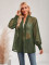 Casual solid color loose tied jacquard cardigan top