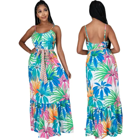 Casual Fashion Loose Sleeveless V-Neck Strap Dress