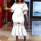 Fashion Large Lace Off Shoulder Fishtail Dress
