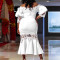 Fashion Large Lace Off Shoulder Fishtail Dress