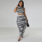 Fashion Open Umbilical Tight Sleeveless Tank Top Skirt Two Piece Set