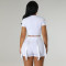 Sexy short sleeved vest drawstring tassel two-piece set