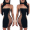 Sexy Bilateral Lace Up Chest Wrapping Slim Fit Dress